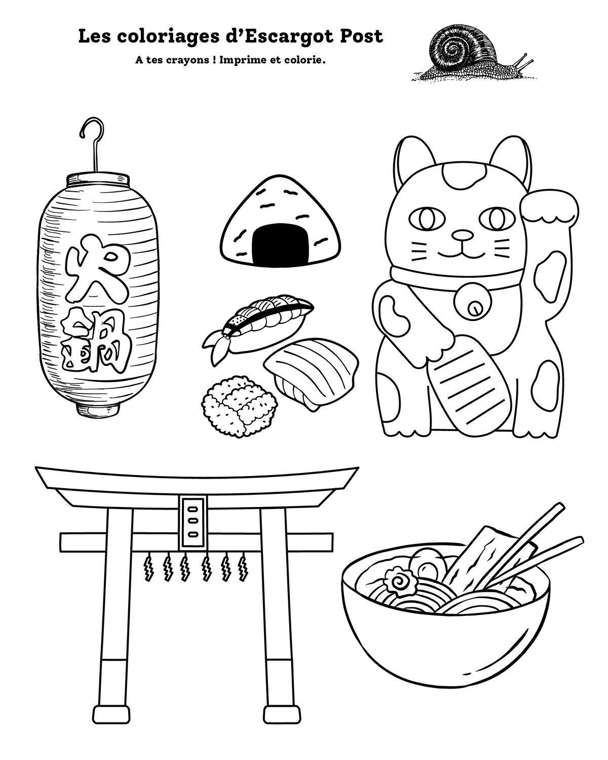 Japan colouring page