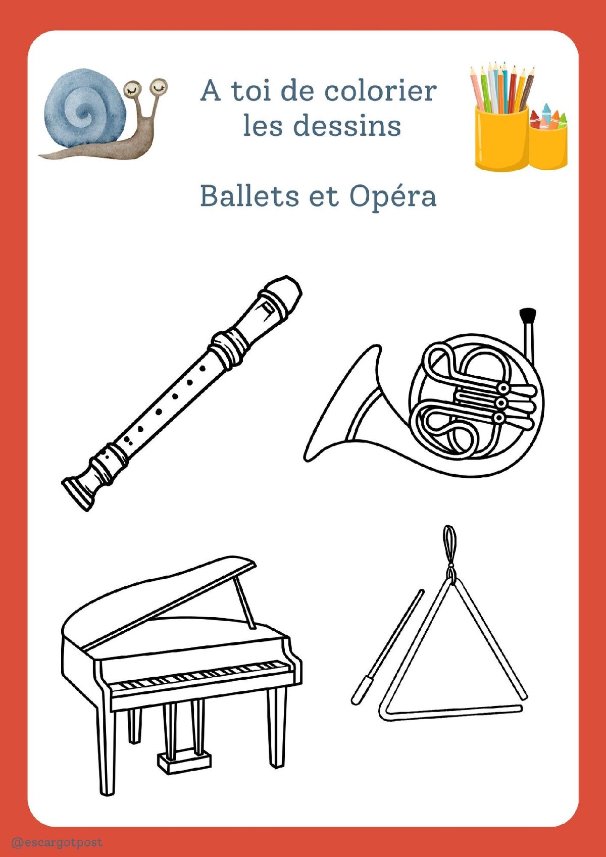 Opera and Ballet colouring page no. 1